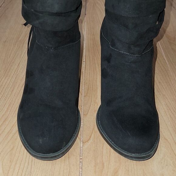 SHOE DAZZLE DEYONA BLACK SWEATER BOOTS, SIZE 9.5 - Picture 4 of 14